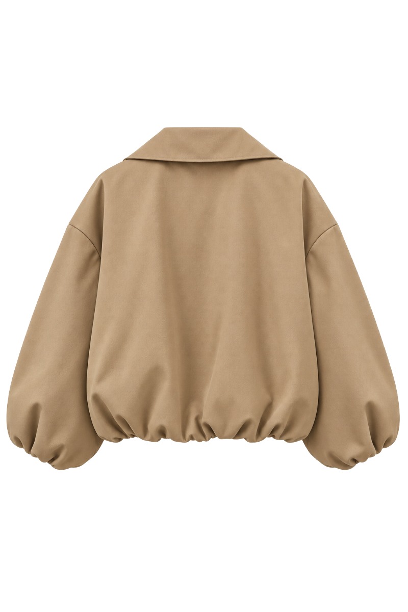 Ballon-Blouson-Jacke mit 3/4-Arm & Struktur