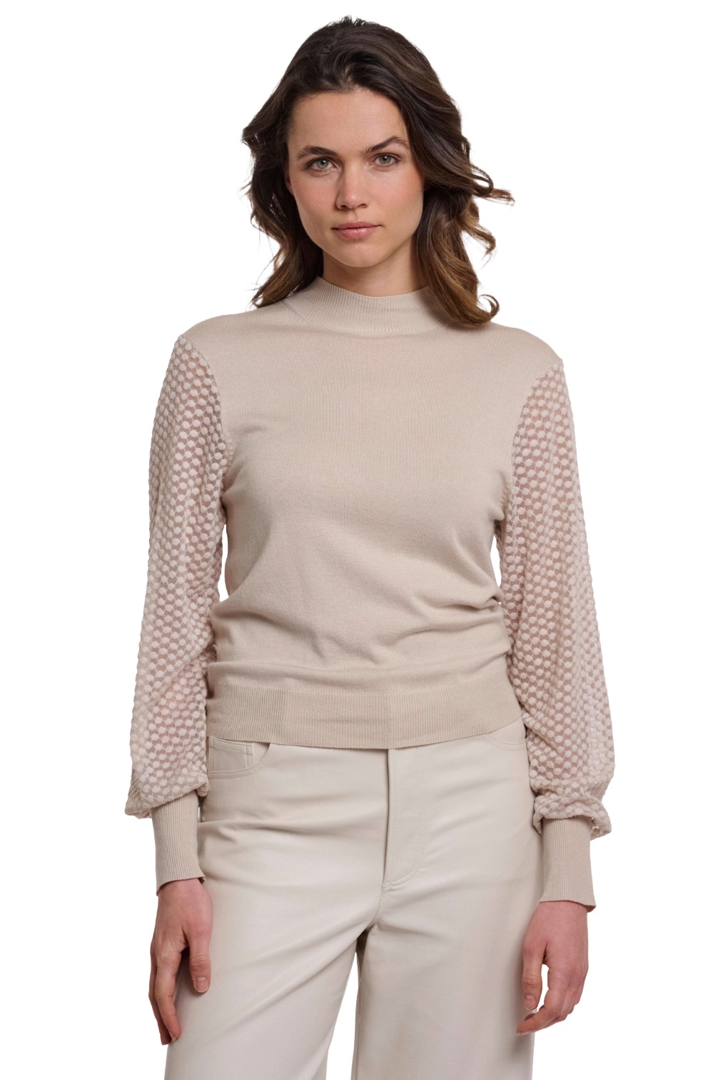 Rino & Pelle Kalinka Damen Pullover mit transparenten Ärmeln