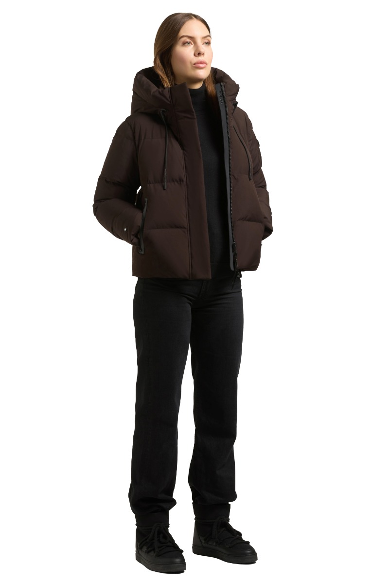 Khujo Enits 2 Matt Damen Kurz-Steppjacke mit Kapuze