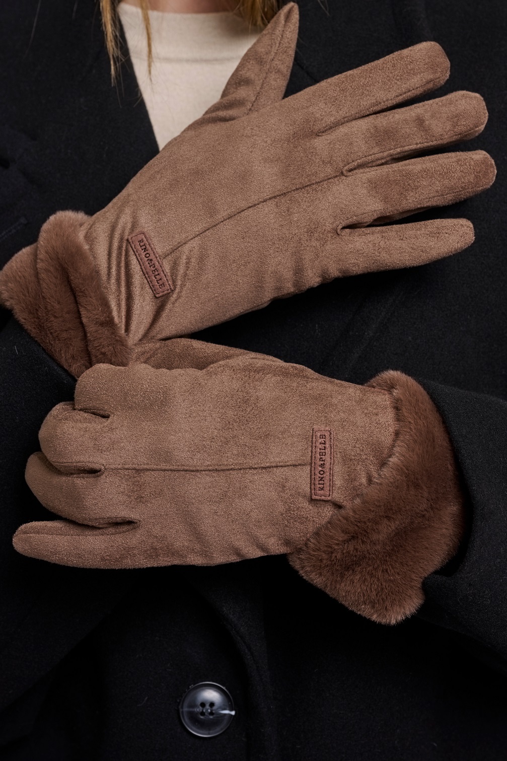 Rino & Pelle Danzo Damen Handschuhe mit Kunstfellbesatz