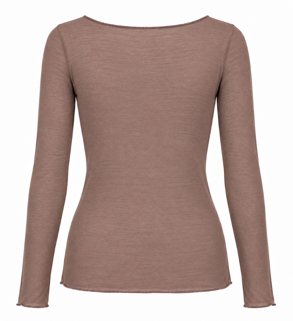 Leicht transparentes Longsleeve mit Rundhals & Cashmere