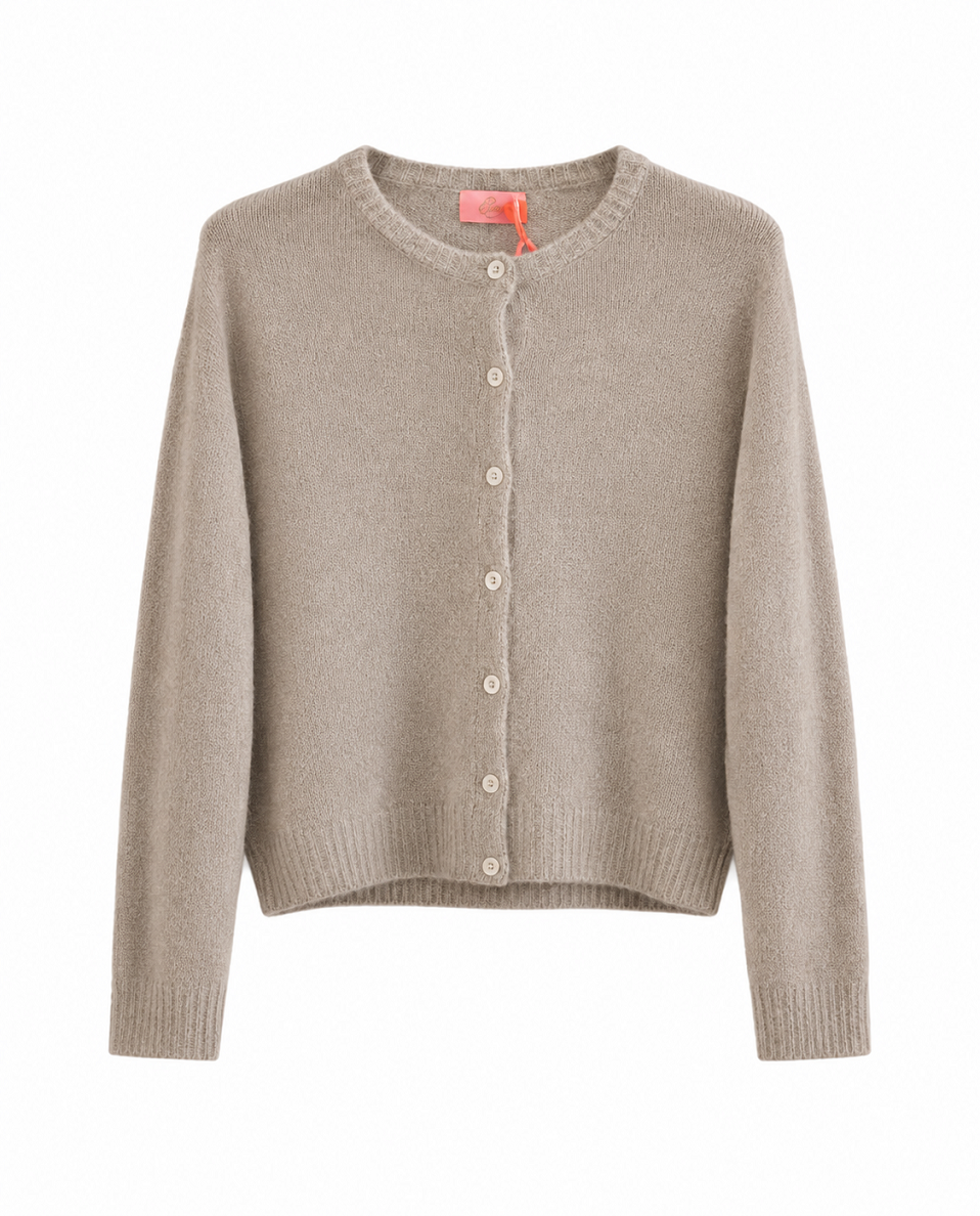 Esvivid feine Strickjacke mit Rundhalsausschnitt