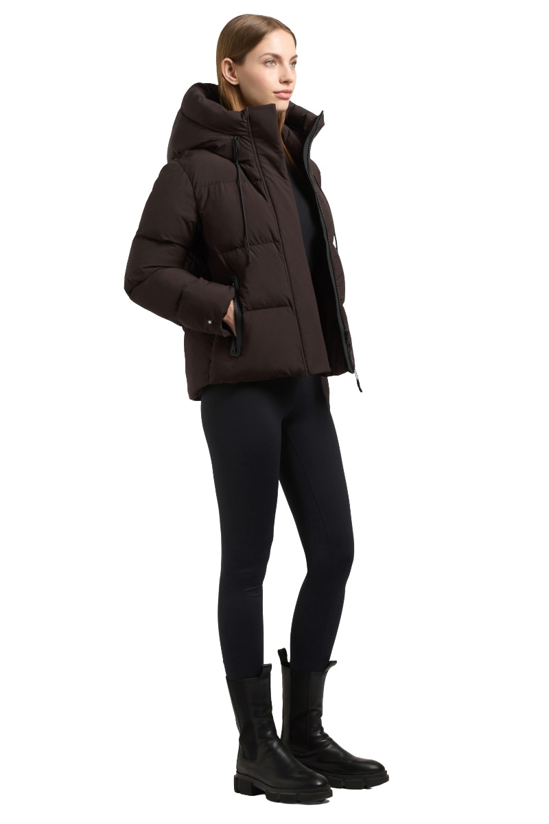 Khujo Enits 2 Matt Damen Kurz-Steppjacke mit Kapuze