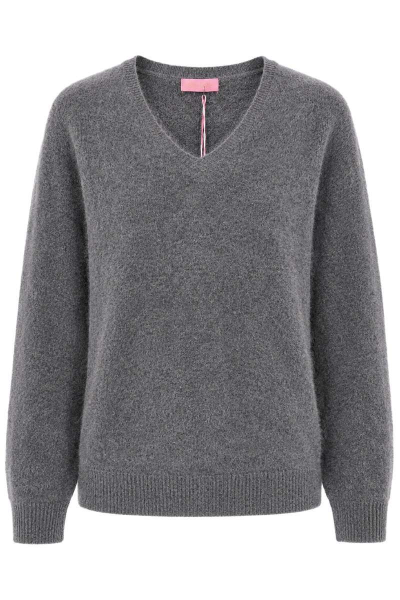 Feiner Strickpullover mit V-Ausschnitt aus Lanawolle & Kaschmir