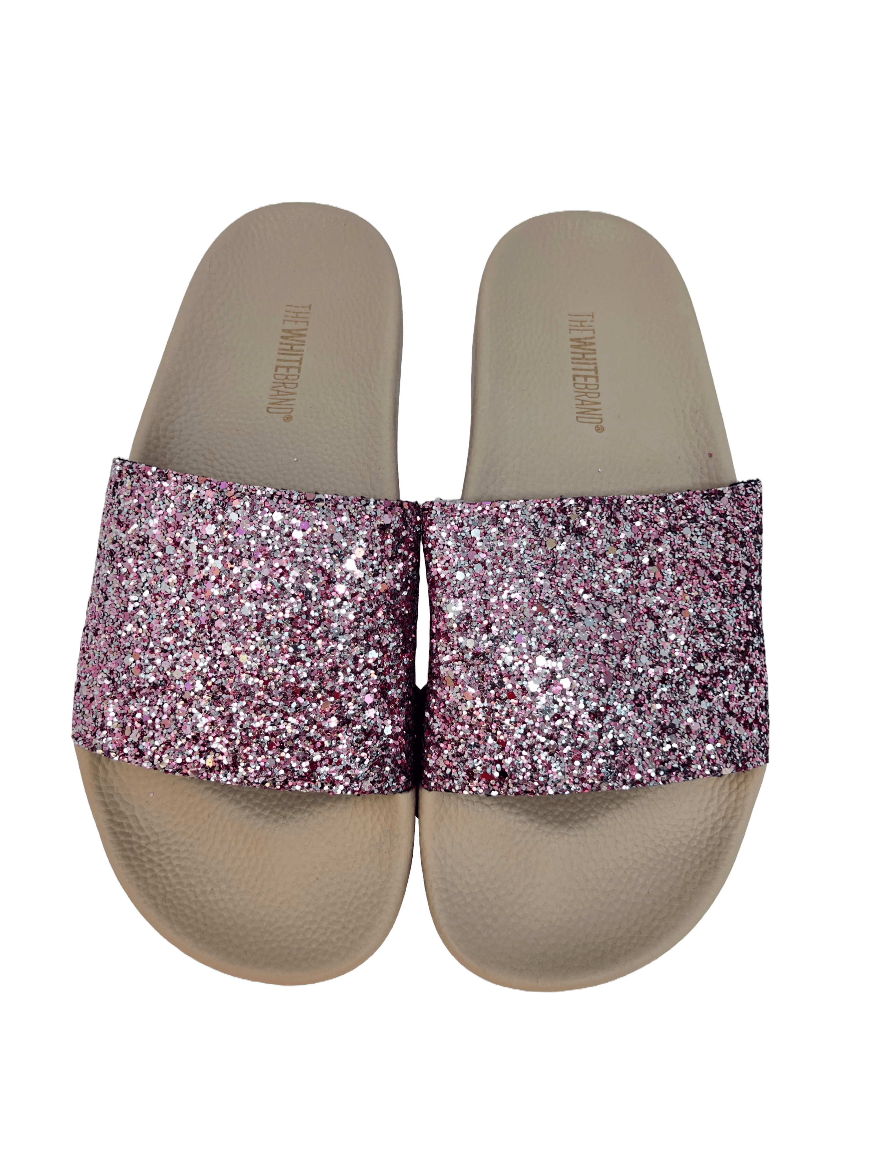 The White Brand Glitter Damen Pantolette