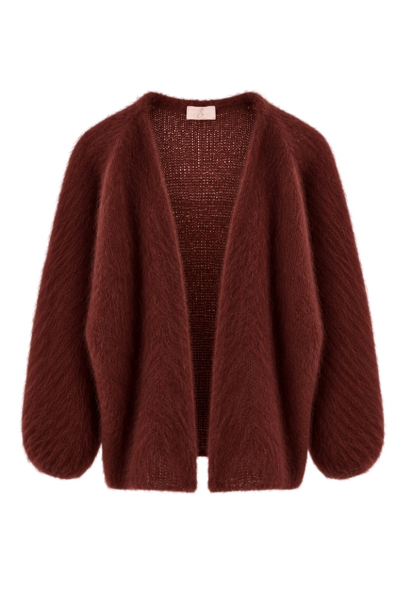 Offene Kid Mohair Strickjacke – 80 % Mohair Made in Italy