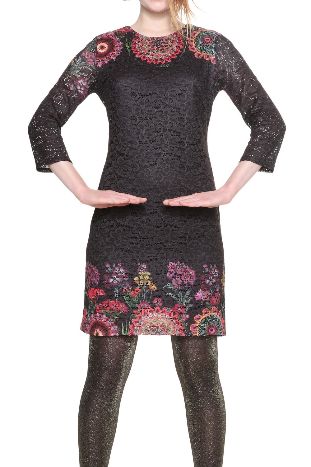 Desigual Darina Damen Kleid mit Spitze - schwarz