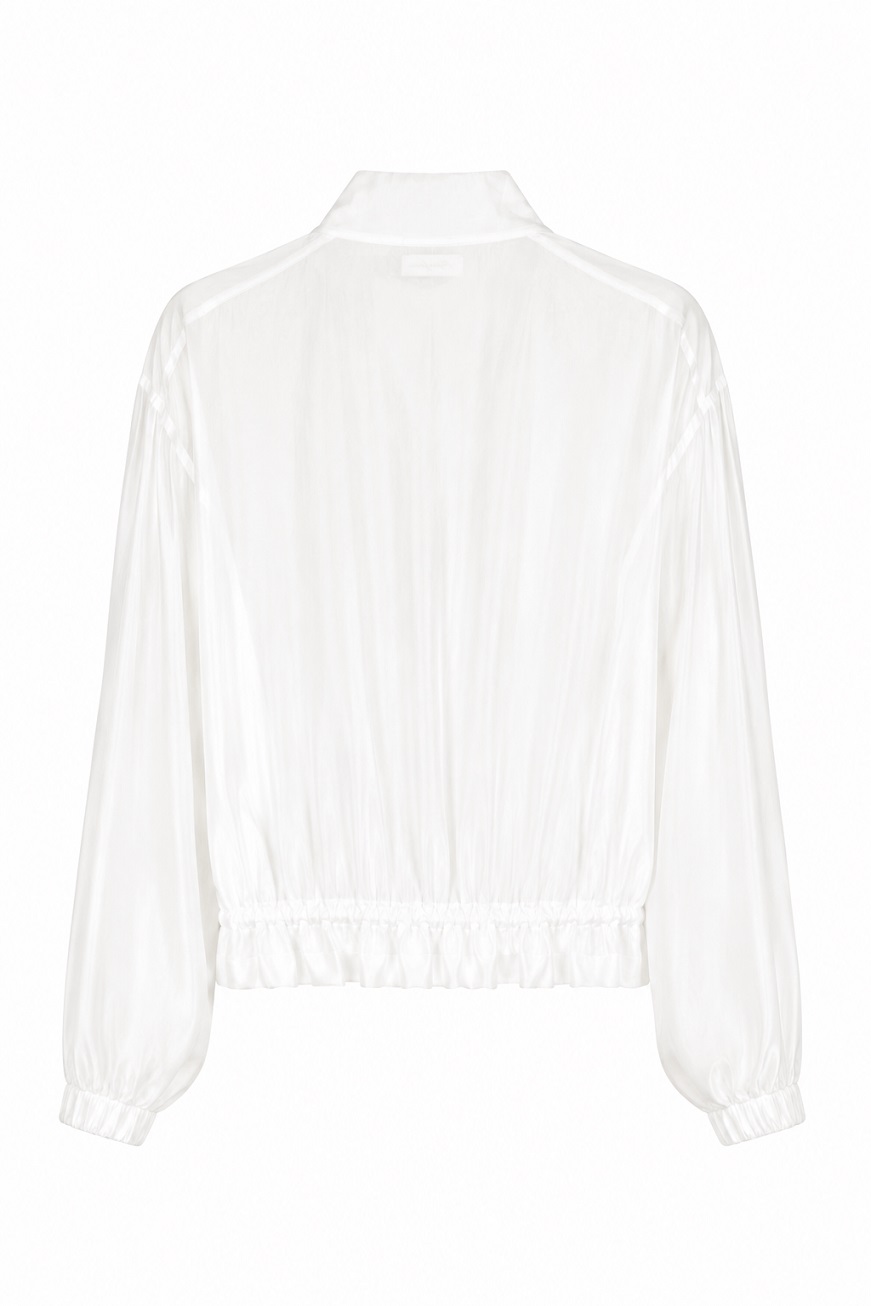 Transparente Blousonjacke mit Stehkragen & Tunnelzug