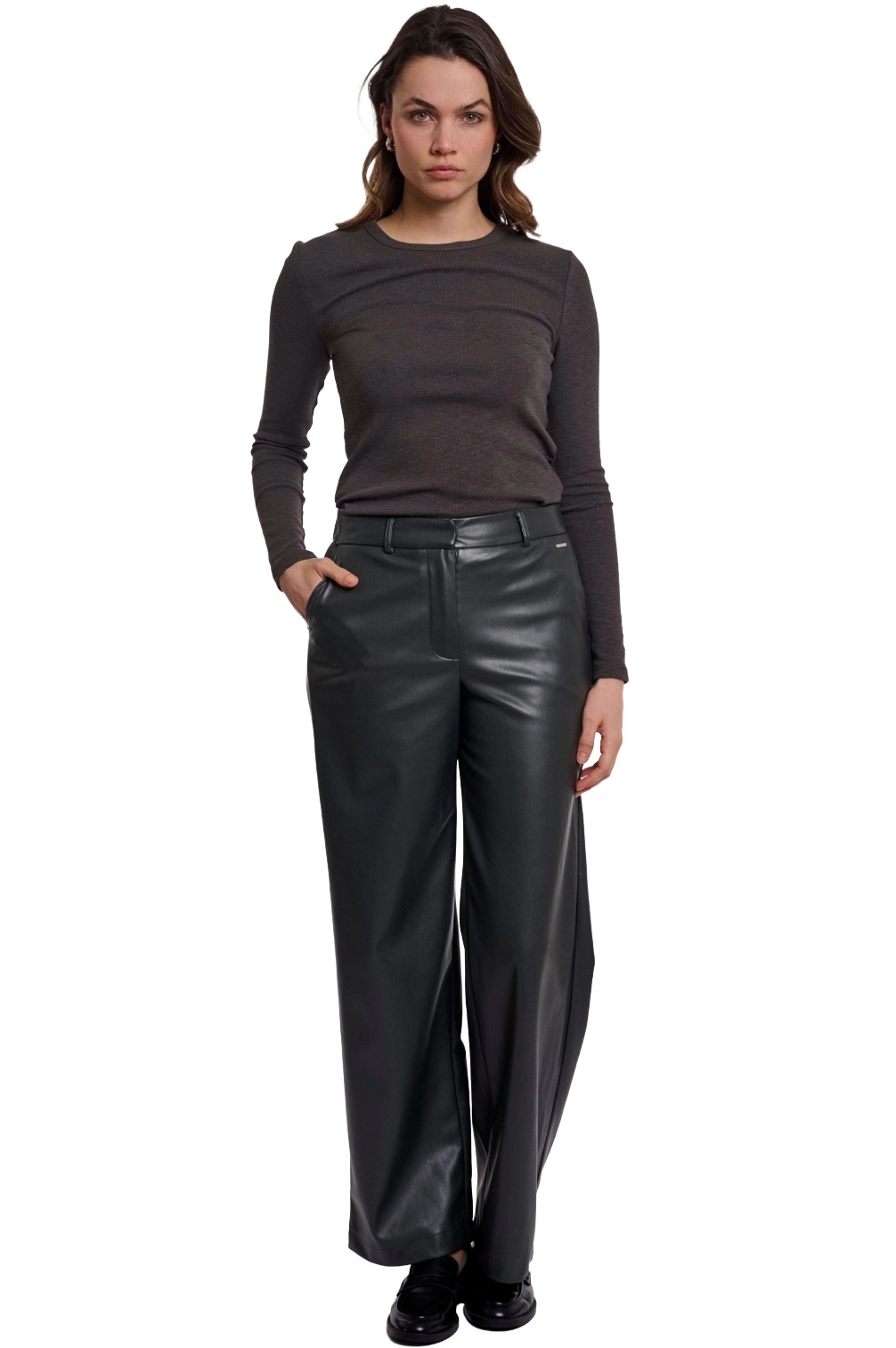 Rino & Pelle Georgina Short Damen Kunstlederhose Wide Leg