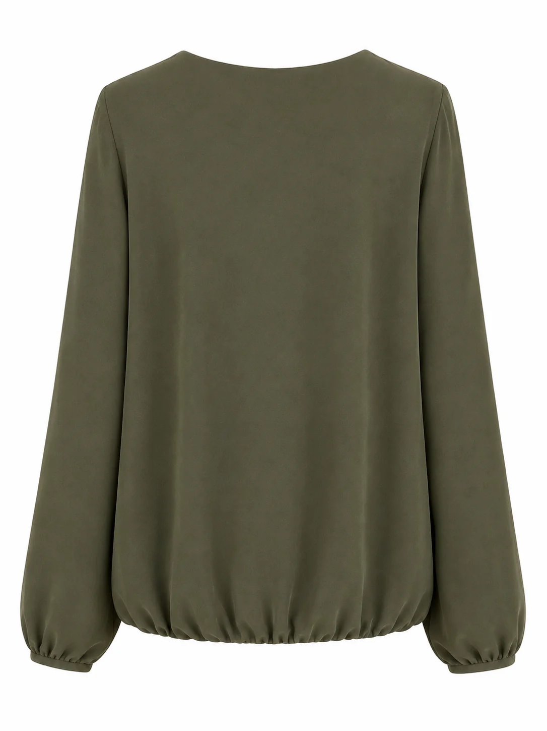 Ballonblusenshirt mit transparentem Oberstoff & Falten-Rundhals