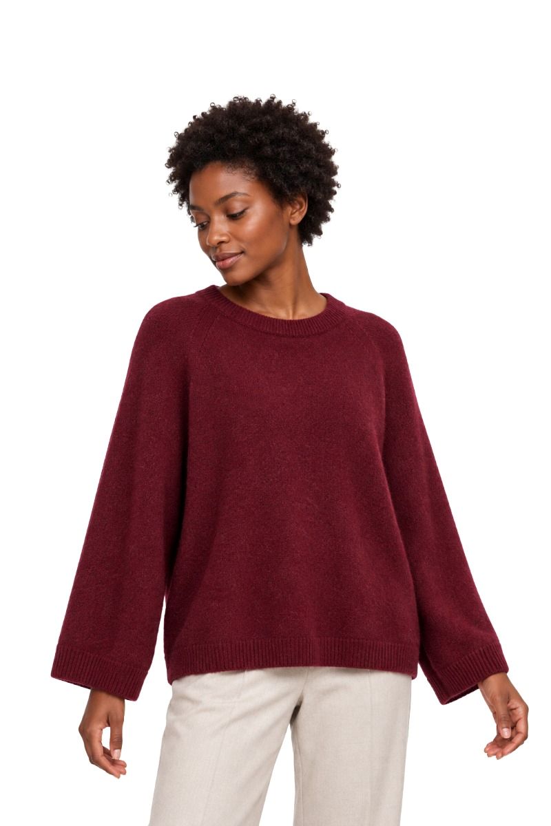 Damenpullover aus Alpaka-Wollmix mit Rundhals