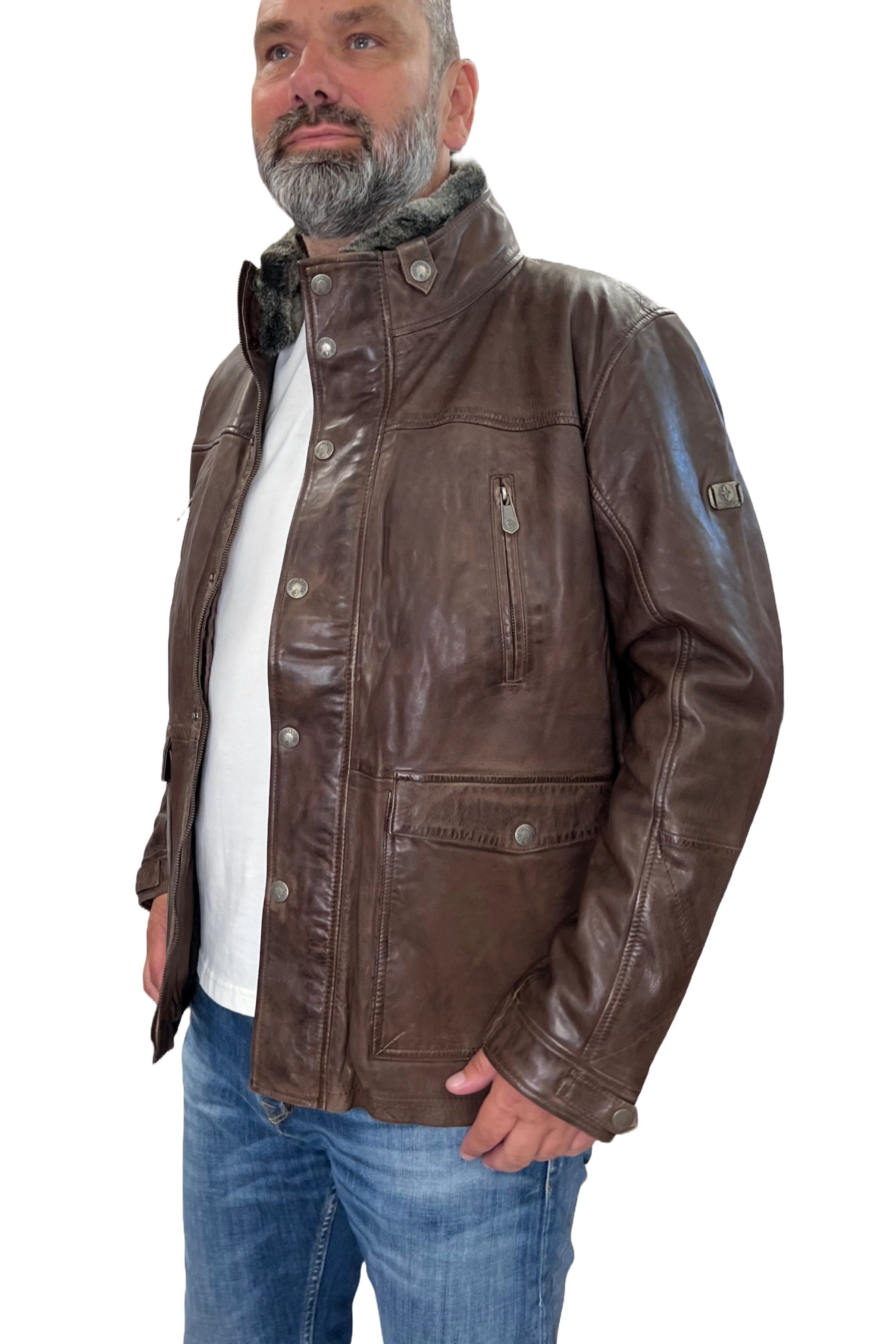 Arqueonautas 612806 Herren Lederjacke