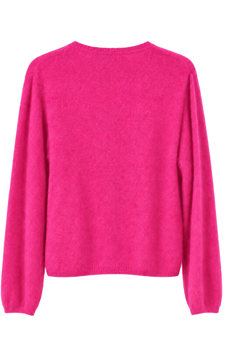 Feine Strickjacke mit Rundhals & Knopfleiste