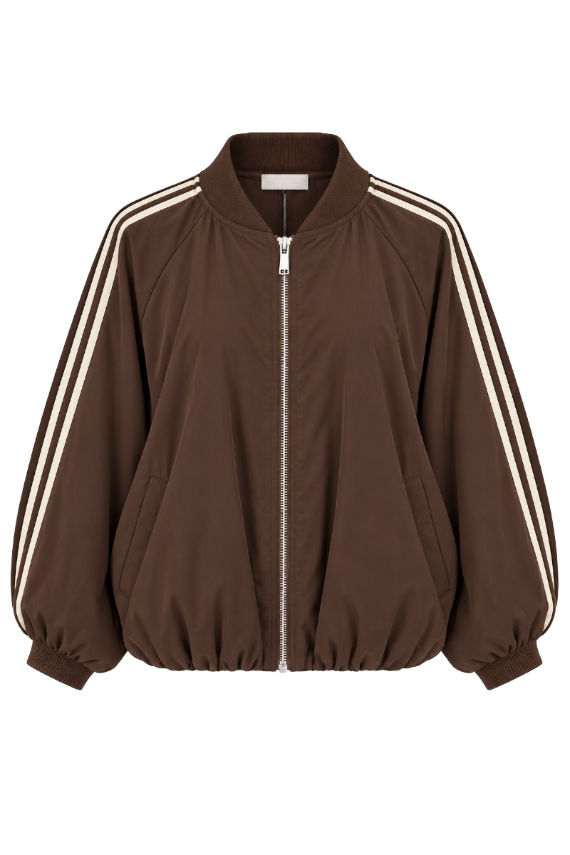 Damen Ballon-Blousonjacke mit Kontraststreifen & leichtem Futter
