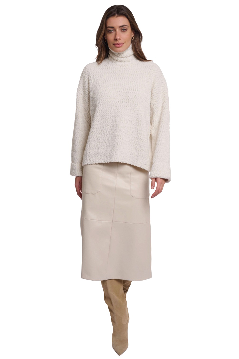 Rino & Pelle Mathilda Damen Strukturpullover mit Rollkragen