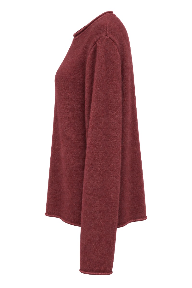 Feiner Strickpullover mit Rollkante & Angora
