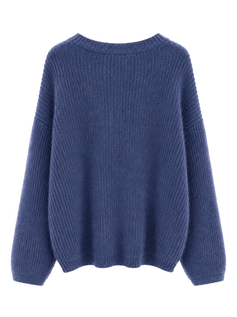 Kuscheliger Oversize-Strickpullover mit Rippstruktur