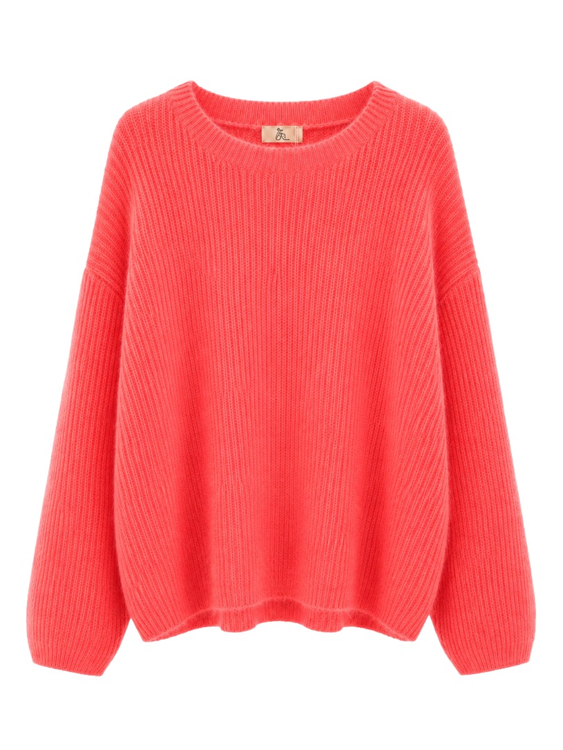 Kuscheliger Oversize-Strickpullover mit Rippstruktur