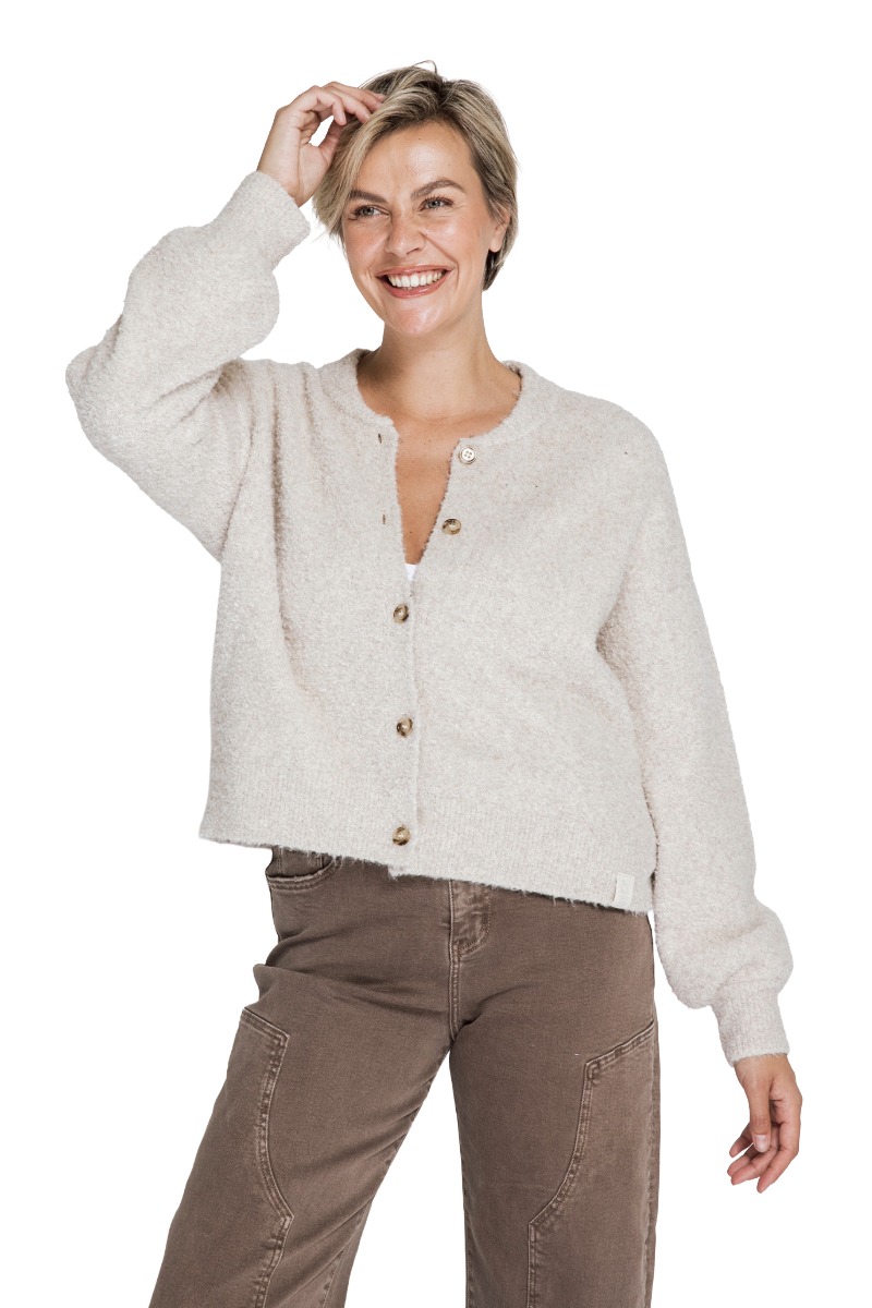 ZHRILL Strickjacke Ted – weicher Bouclé Cardigan