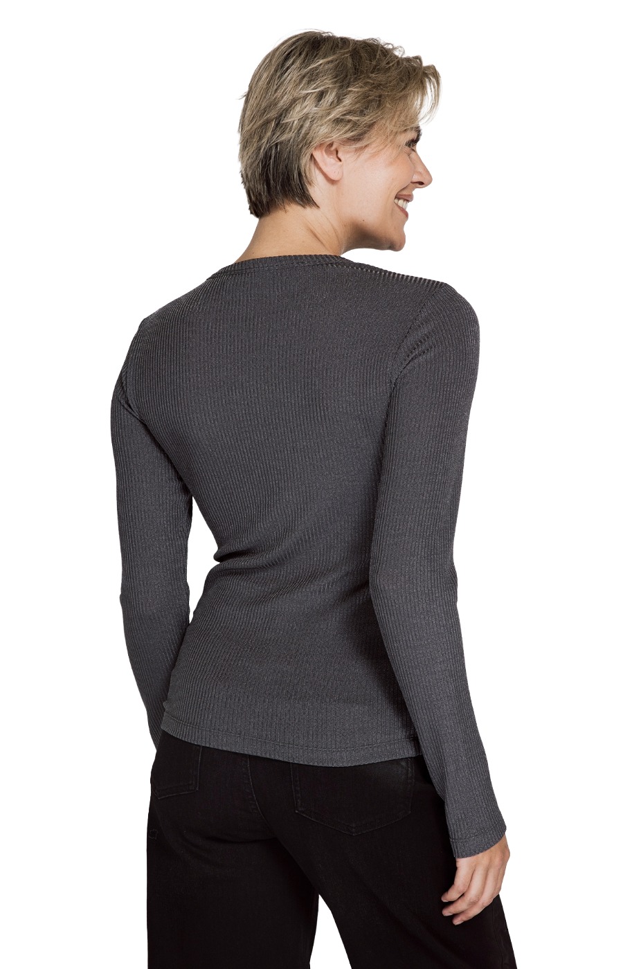 Zhrill Suki LS – geripptes Damen Langarmshirt mit körpernaher Passform