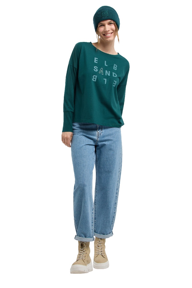 Elbsand Ingiara Damen Langarmshirt mit Logo-Print