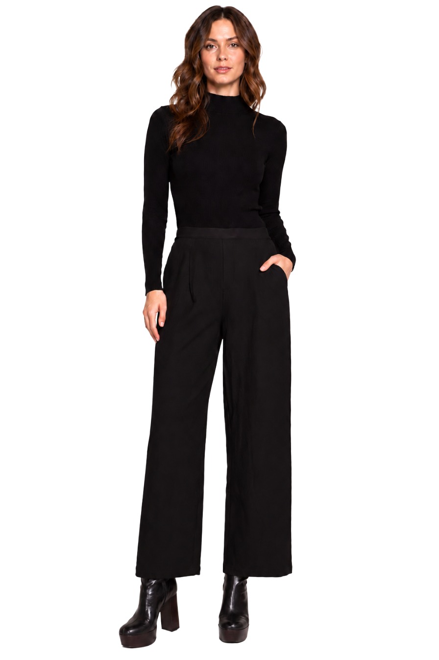 Zhrill Kelli Damen Hose mit weitem Bein & Bundfalten