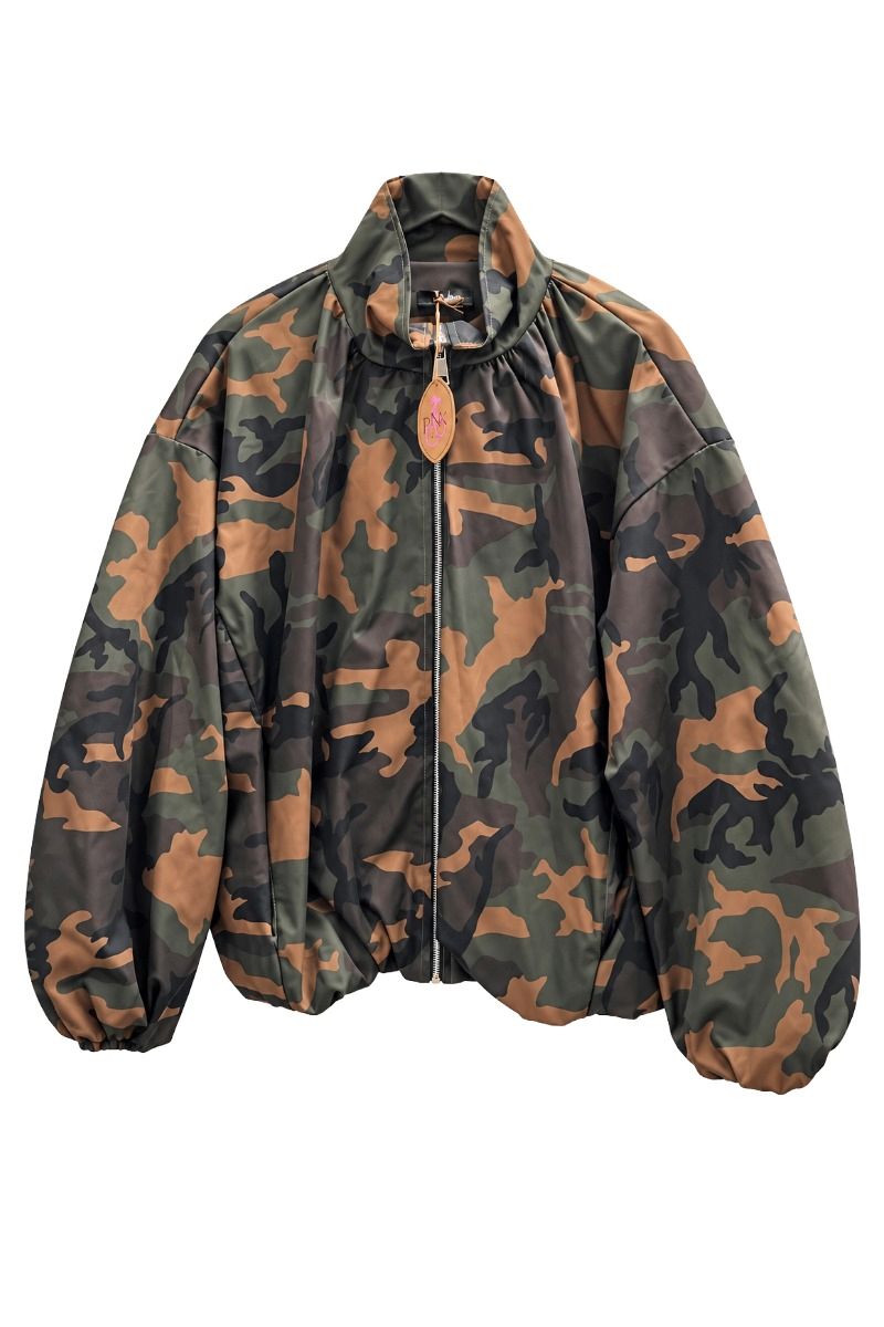 Blousonjacke im Tarn Muster mit Stehkragen