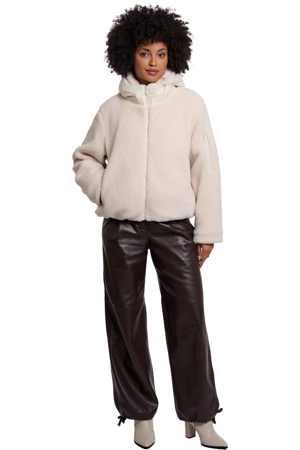 Rino & Pelle Jayla Damen Teddyjacke mit Kapuze
