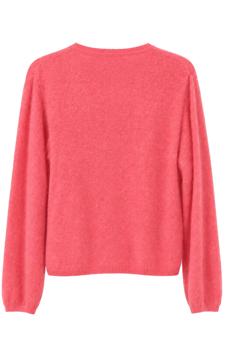 Feine Strickjacke mit Rundhals & Knopfleiste