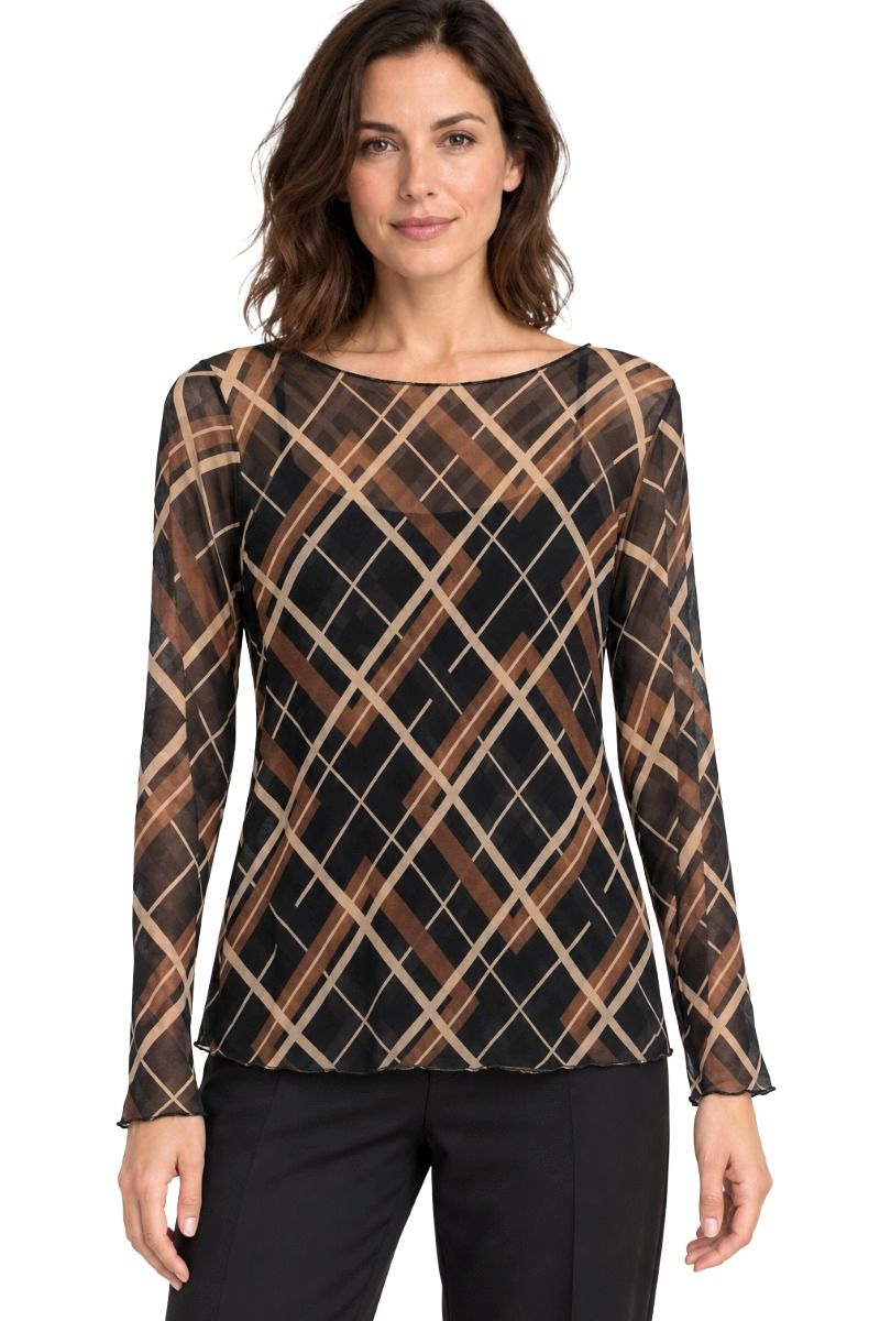 Leicht transparentes Unterzieh-Shirt Animal Print mit Kaschmir & Viskose