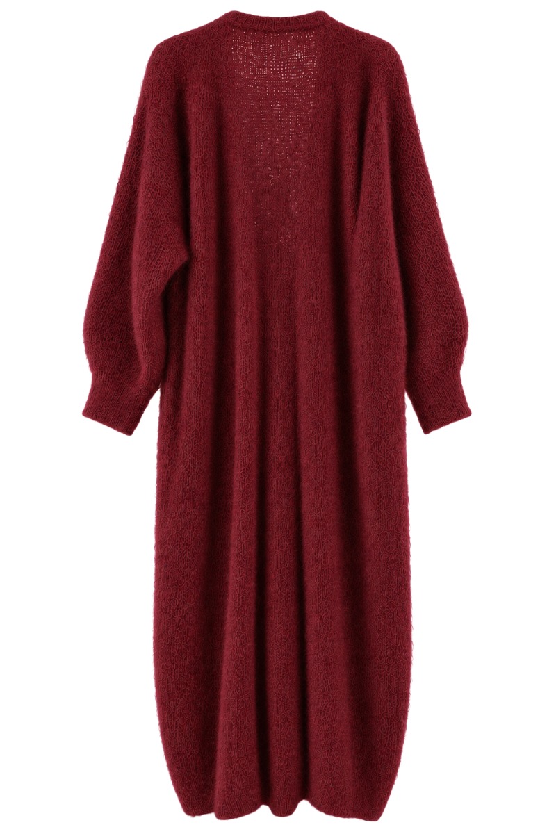 Kid-Mohair Maxi-Strickmantel – 80% Kid Mohair