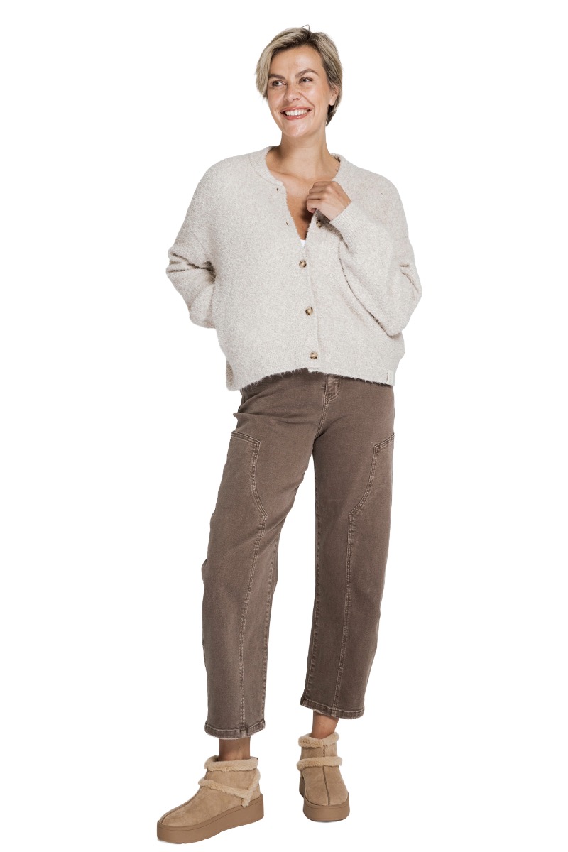 ZHRILL Strickjacke Ted – weicher Bouclé Cardigan