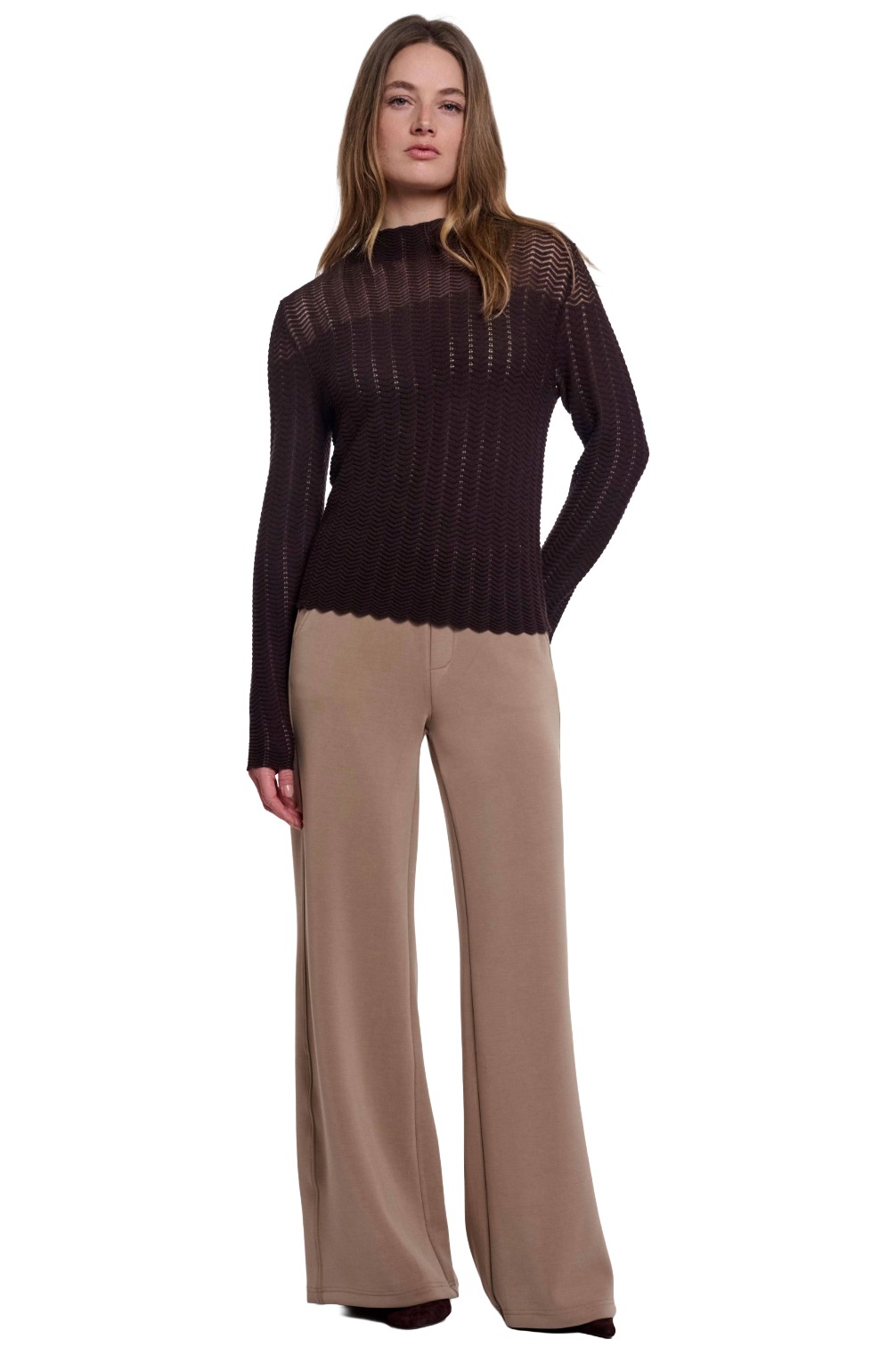 Rino & Pelle Ilvi Damen Ajour-Strickpullover mit Zickzackmuster