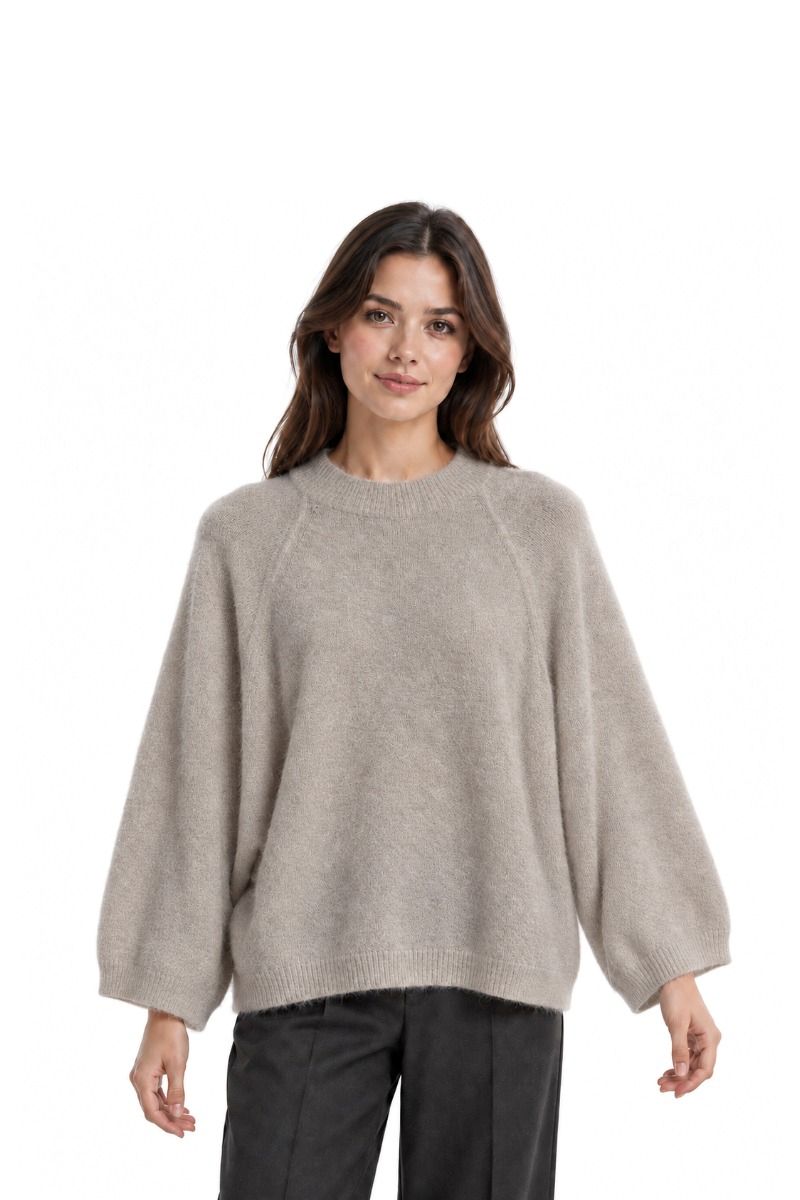 Weicher Damen Angora Strickpullover mit Rundhals