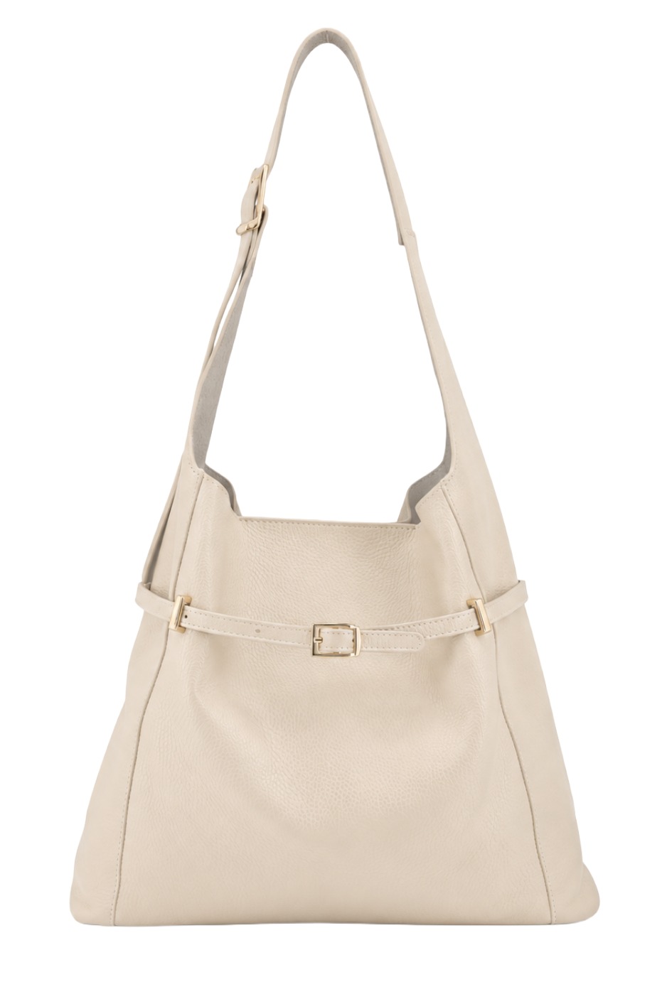 Elegante Echtleder Hobo Schultertasche mit Schnallen-Detail
