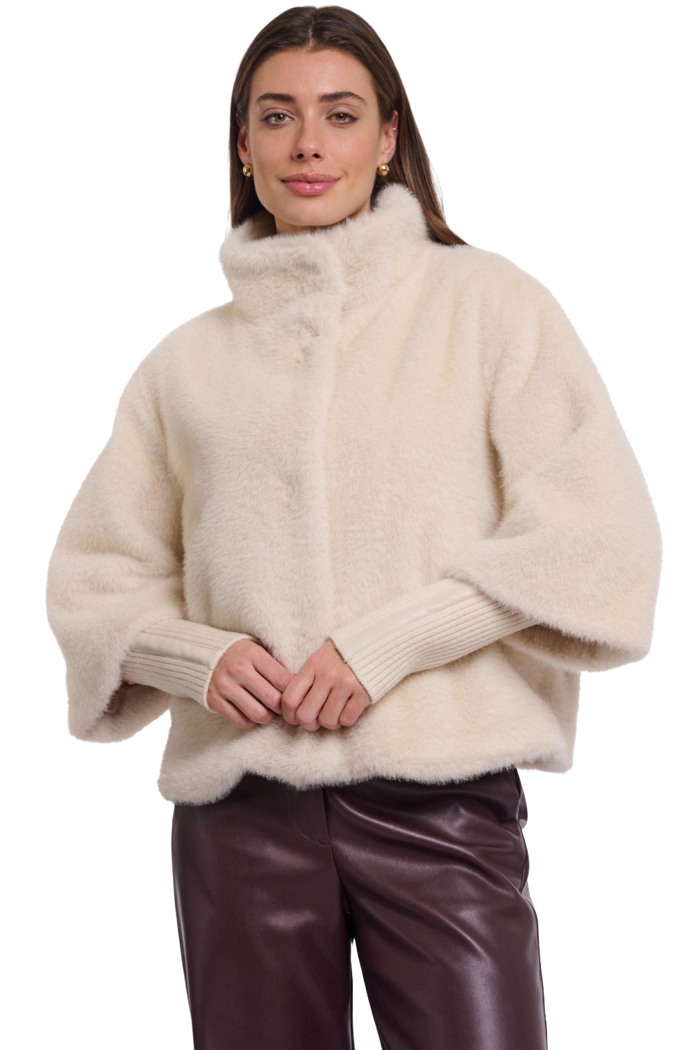Rino & Pelle Nesrin Damen Plüschjacke mit 3/4-Arm