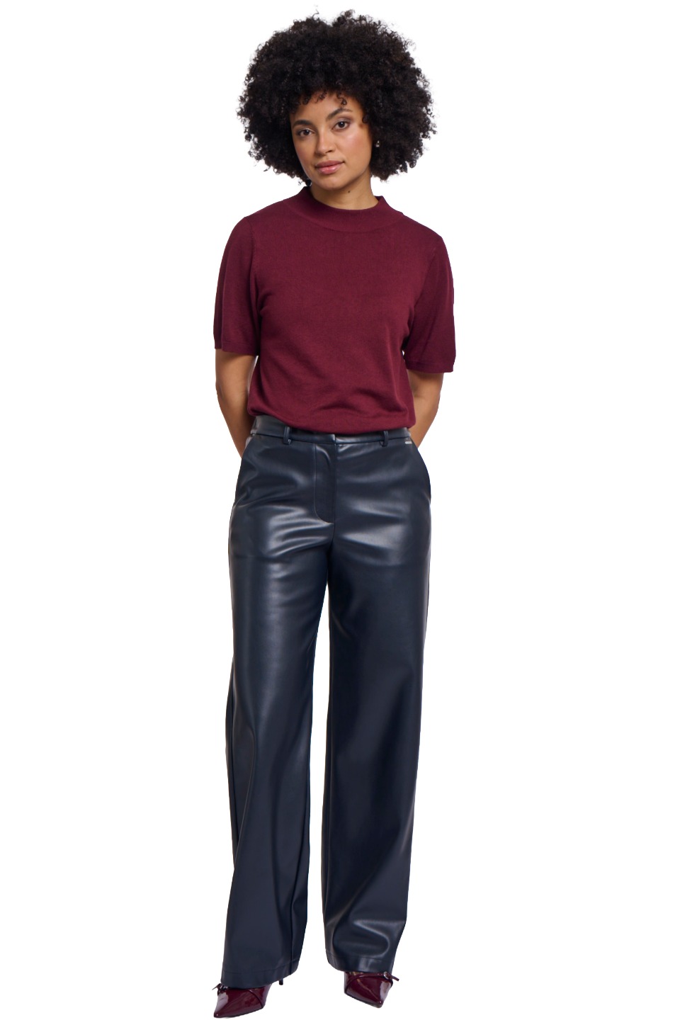 Rino & Pelle Georgina Short Damen Kunstlederhose Wide Leg