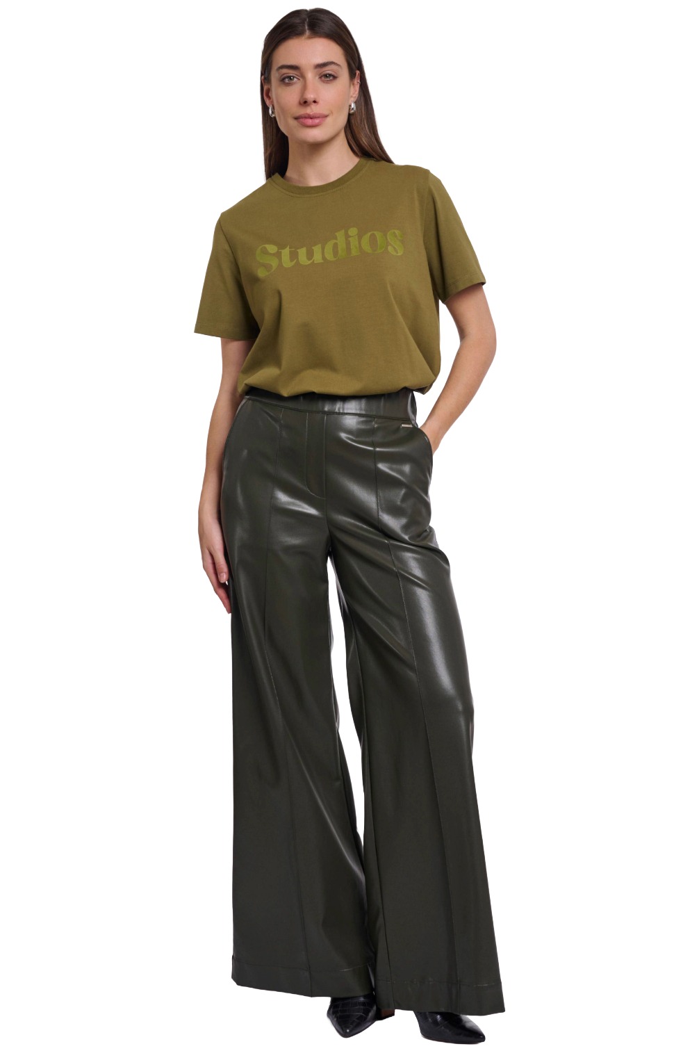 Rino & Pelle Therese Damen Kunstleder Marlenehose