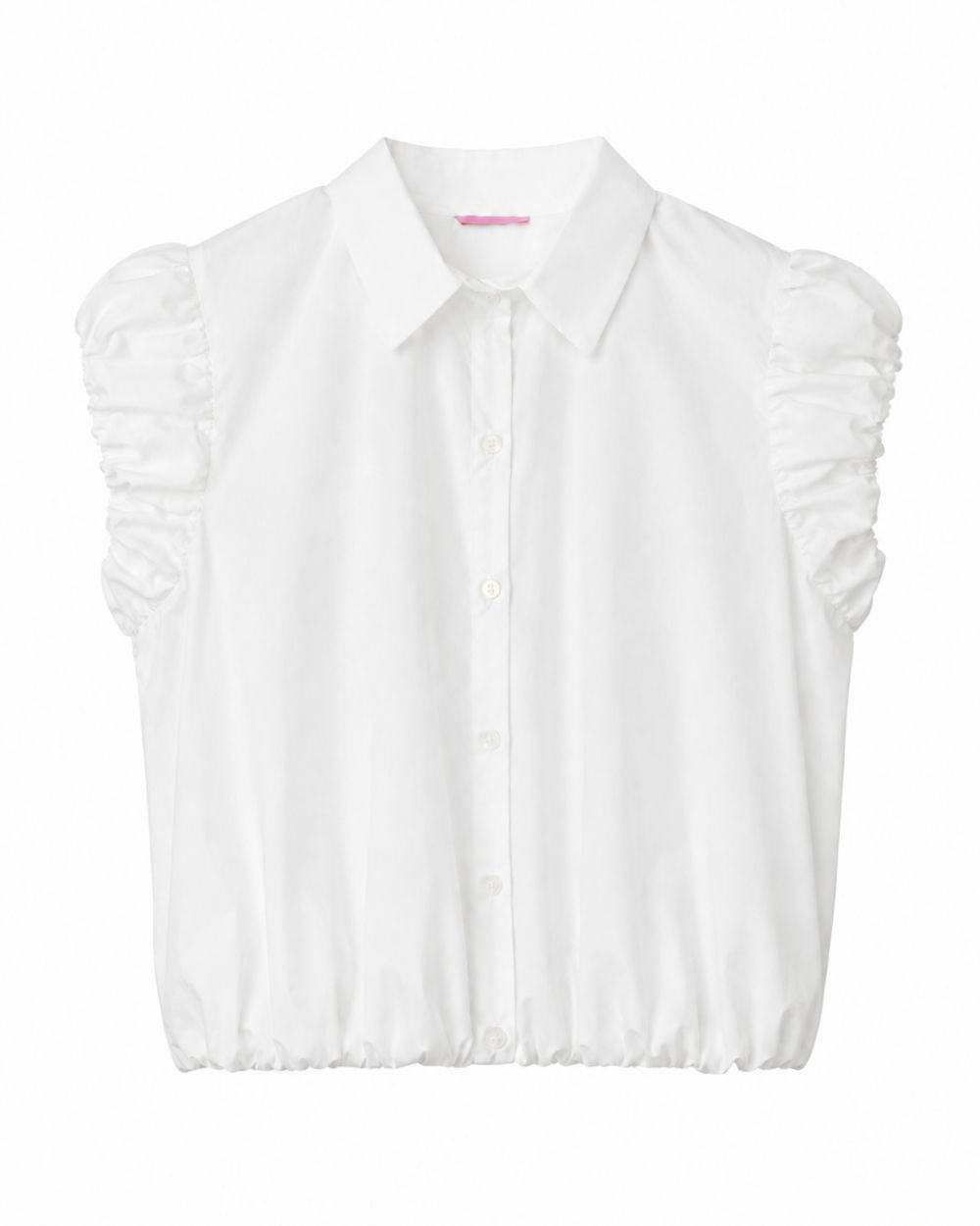 Damen Ballon-Bluse mit gerafften kurzen Statement-Ärmeln