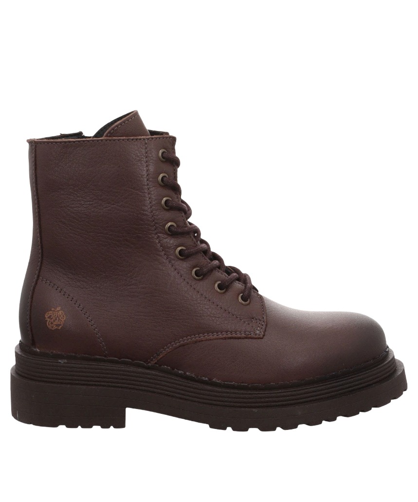 Apple of Eden Maya 87 Damen Leder Schnürstiefelette mit Profilsohle & Reißverschluss