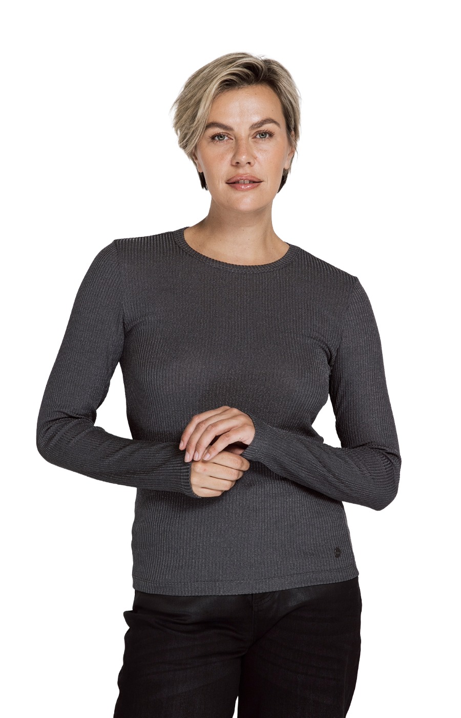 Zhrill Suki LS – geripptes Damen Langarmshirt mit körpernaher Passform
