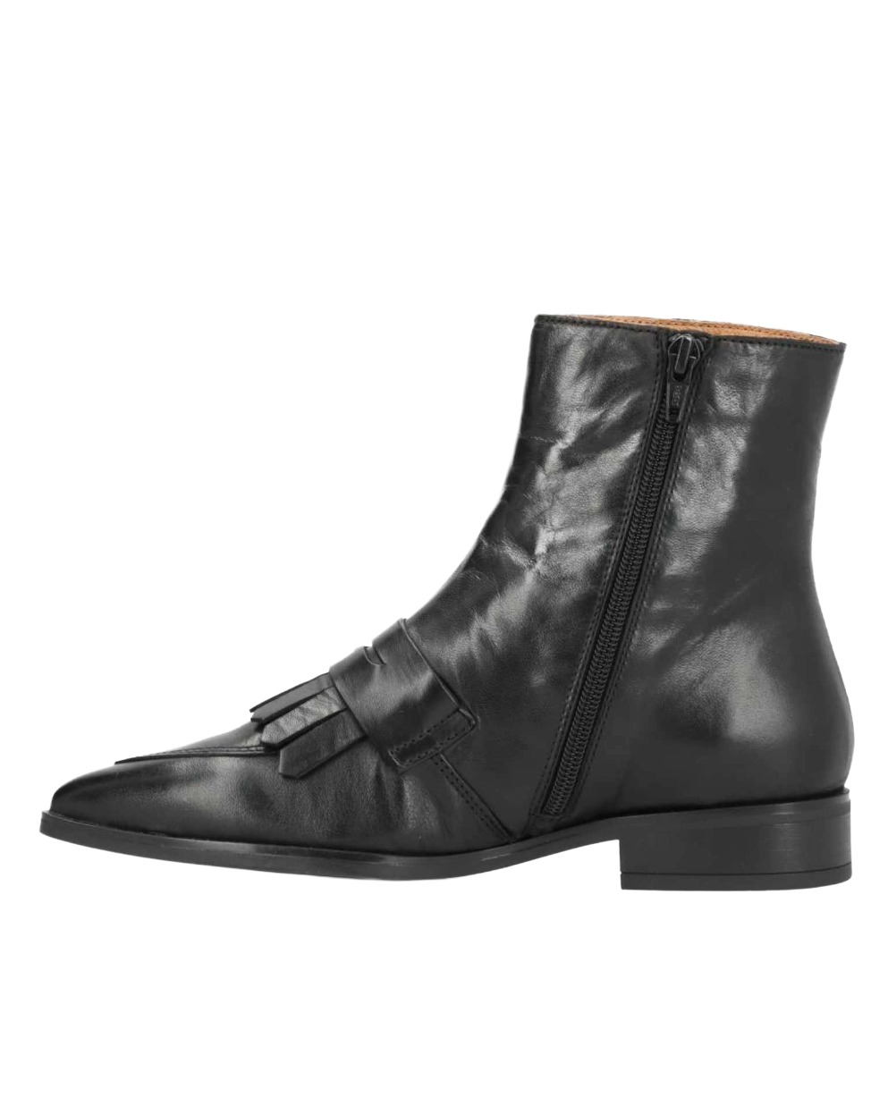 Shoedesign Copenhagen HESE Leder-Stiefelette mit Fransen