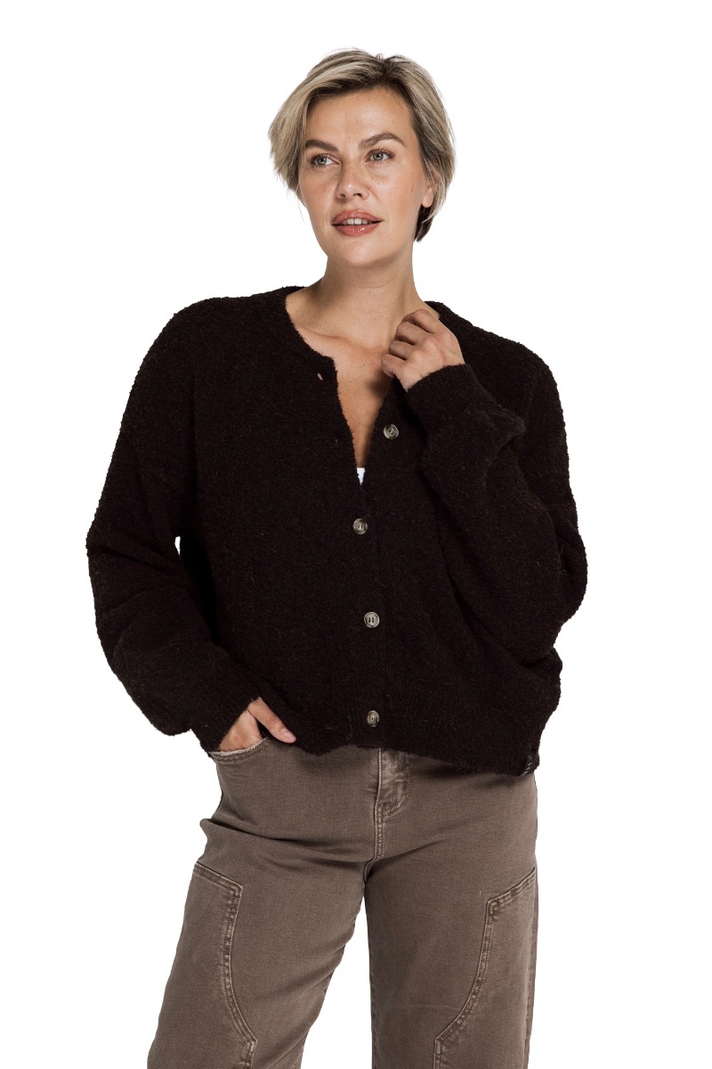 ZHRILL Strickjacke Ted – weicher Bouclé Cardigan