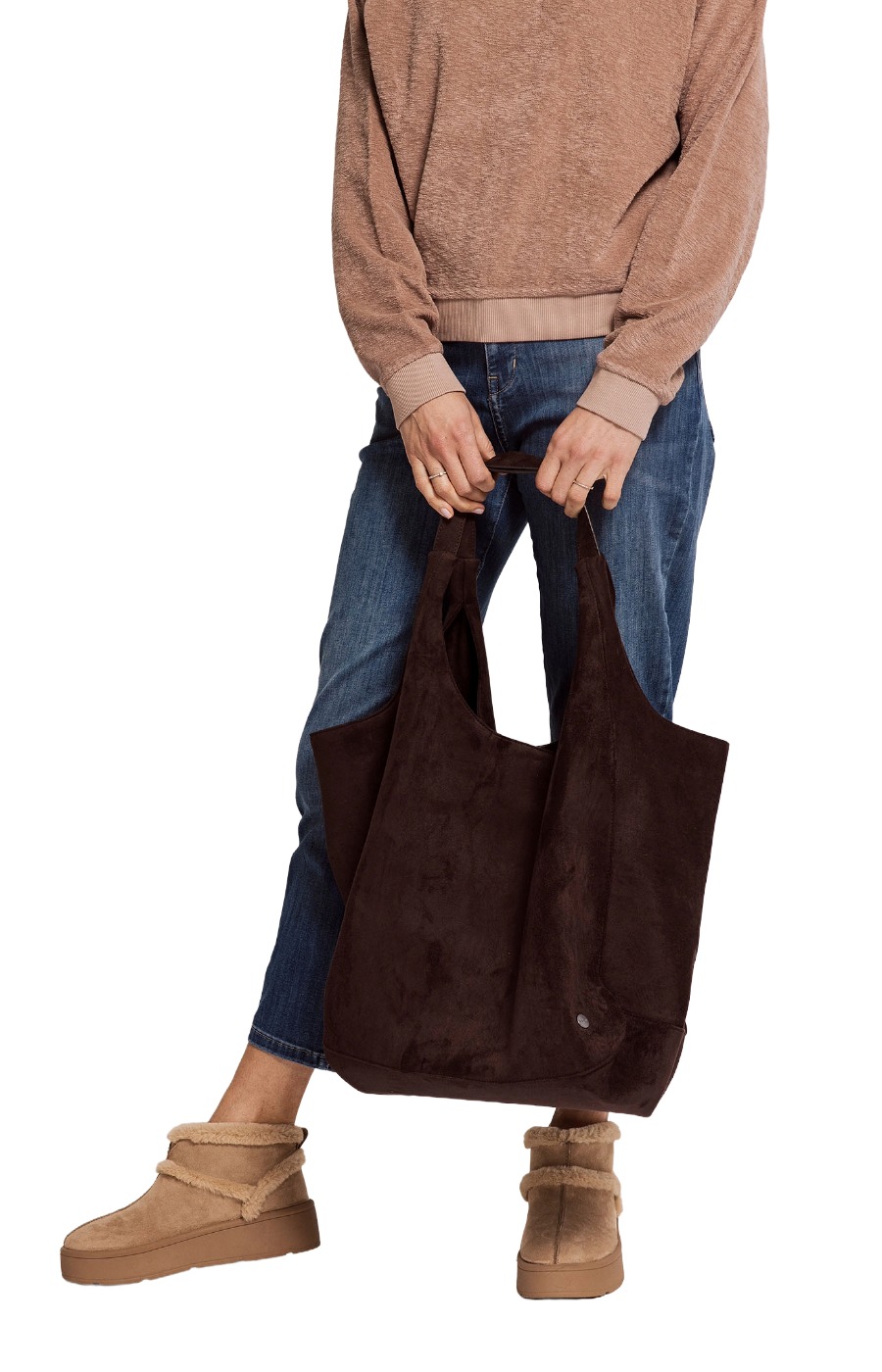 Zhrill Abena Shopper – große Tasche in Veloursleder-Optik
