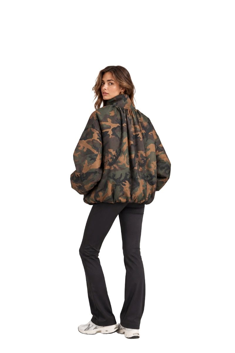 Blousonjacke im Tarn Muster mit Stehkragen