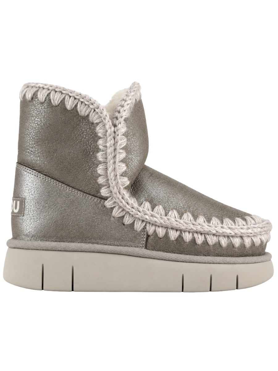 MOU Eskimo 18 Bounce Stone Metallic – Damen Lammfell Boots