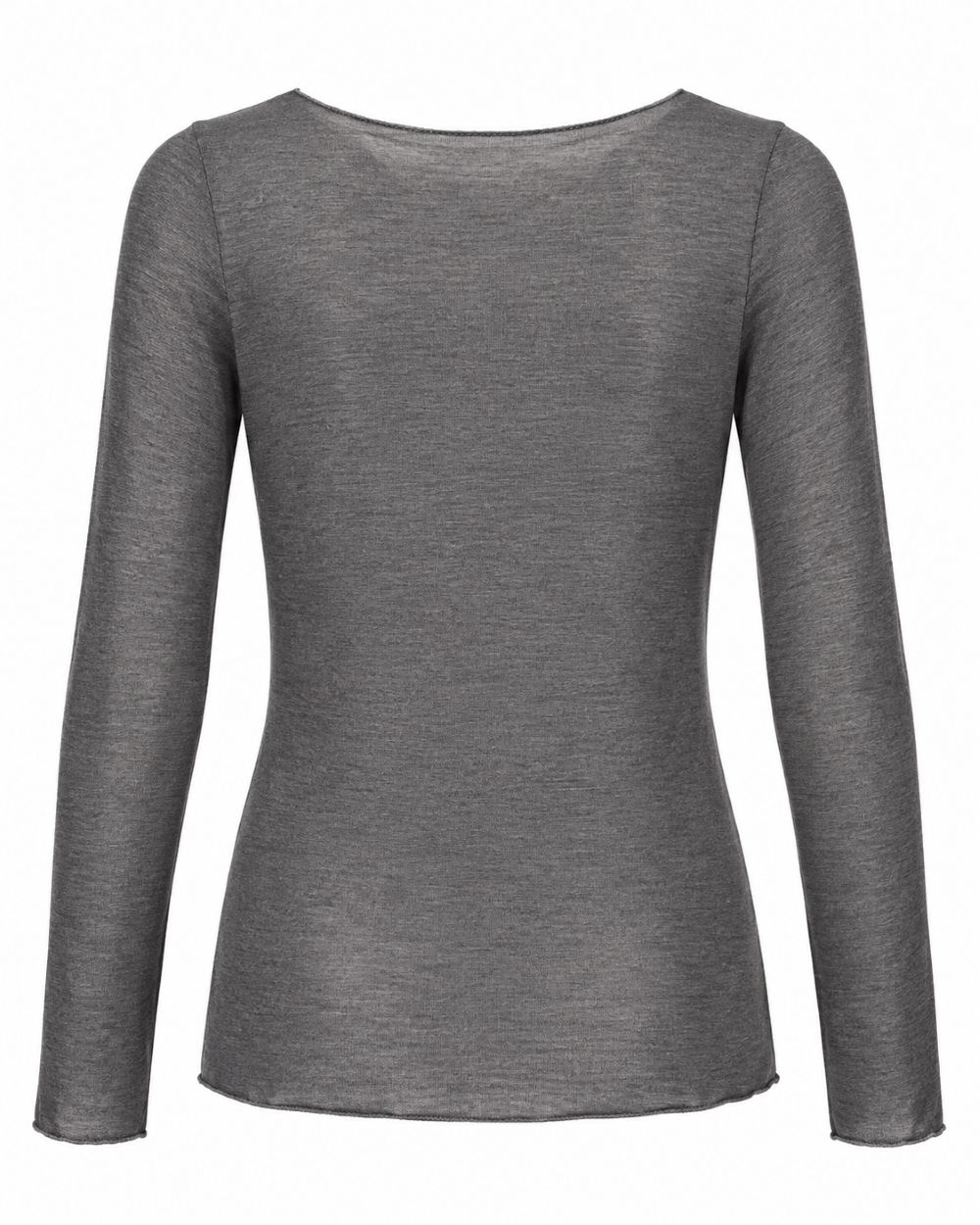 Leicht transparentes Longsleeve mit Rundhals & Cashmere