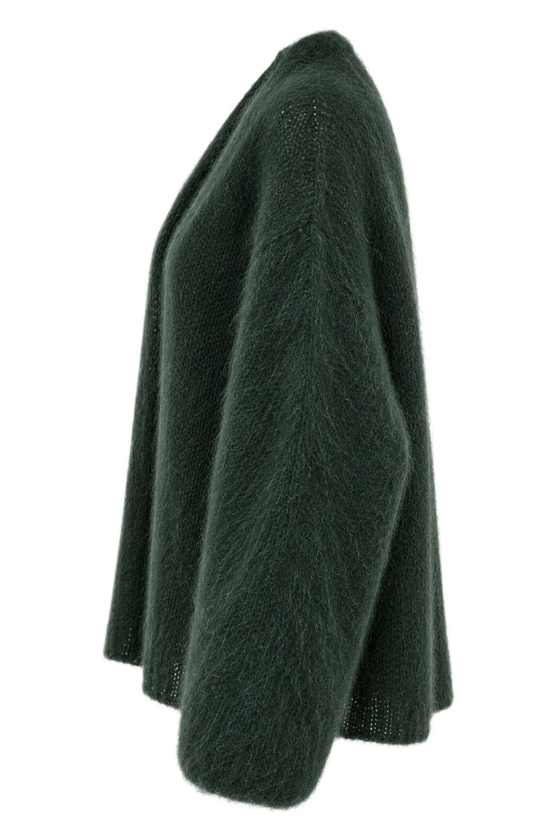 Offene Kid Mohair Strickjacke – 80 % Mohair Made in Italy