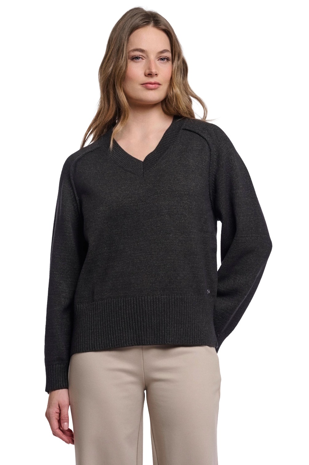 Rino & Pelle Riana Damen Strickpullover mit V-Ausschnitt