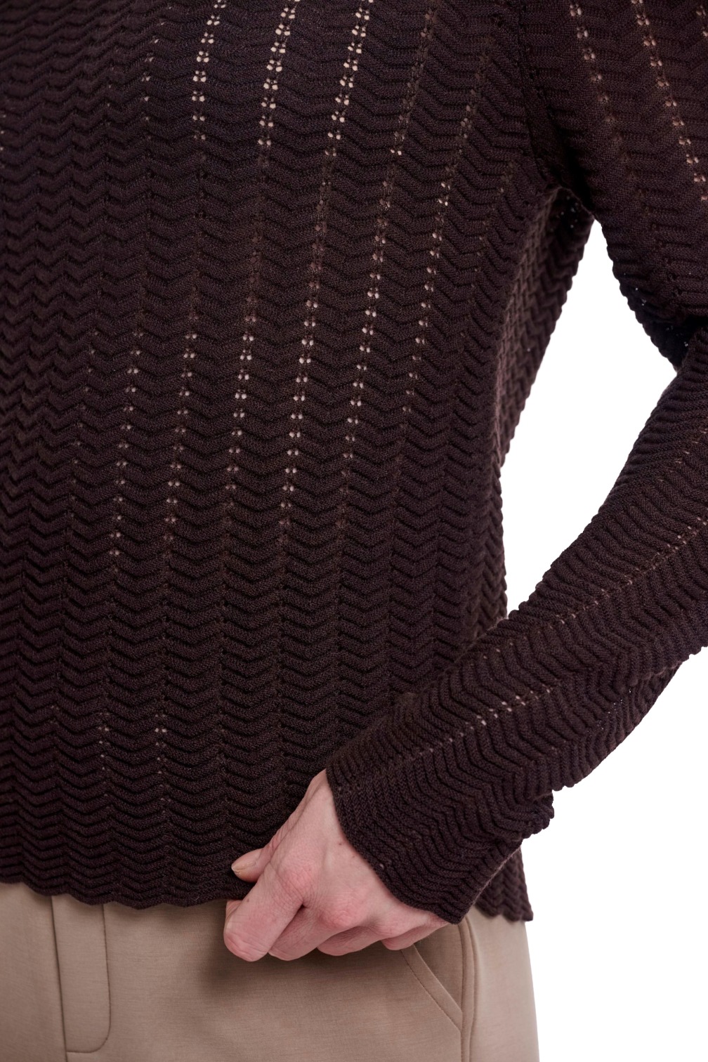 Rino & Pelle Ilvi Damen Ajour-Strickpullover mit Zickzackmuster